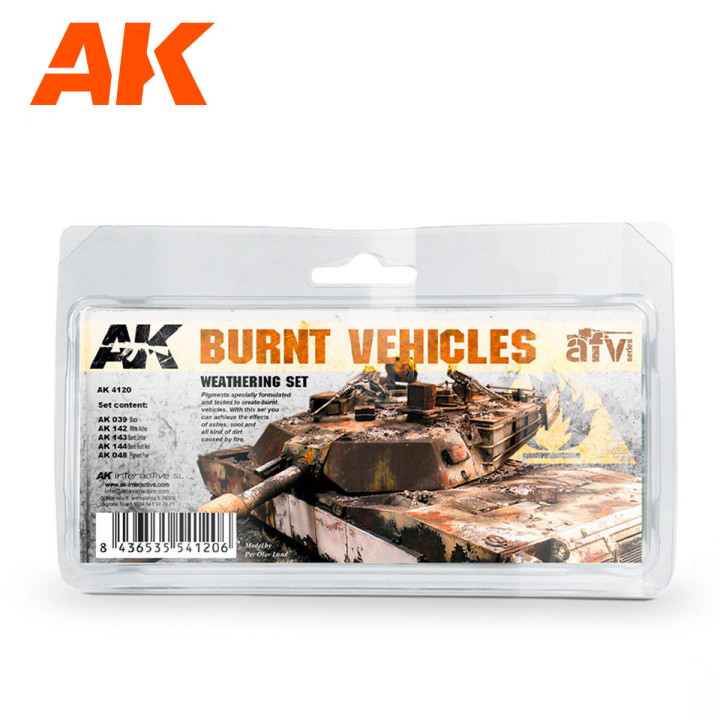 AK 4120 BURNT VEHICLES SET
