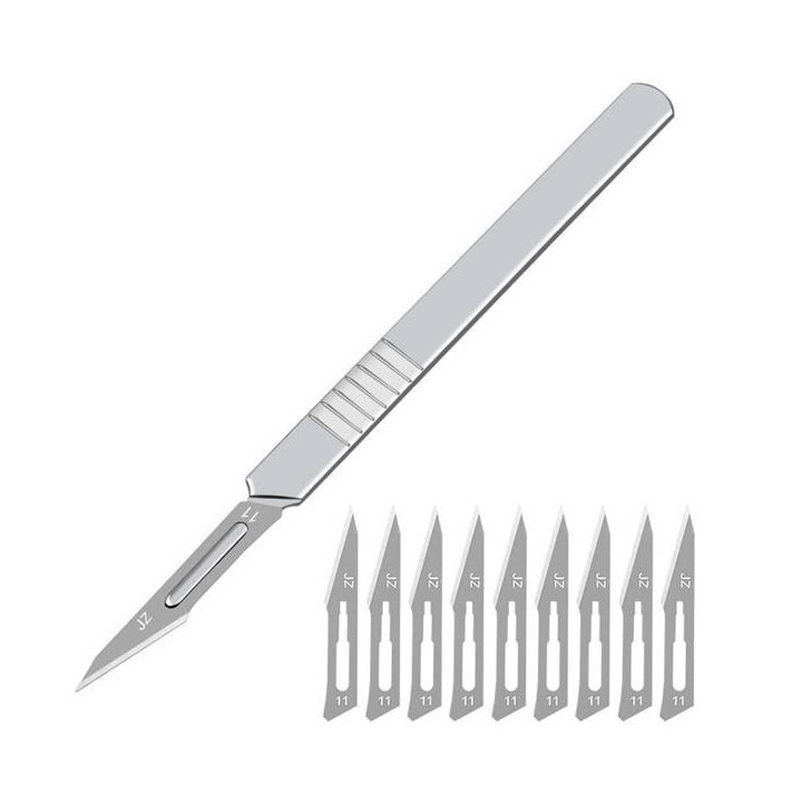 SCALPEL HOLDER + 10 BLADES