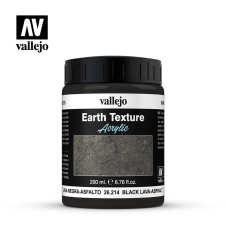 VALLEJO 26214 BLACK LAVA - ASPHALT EARTH TEXTURE 200ml