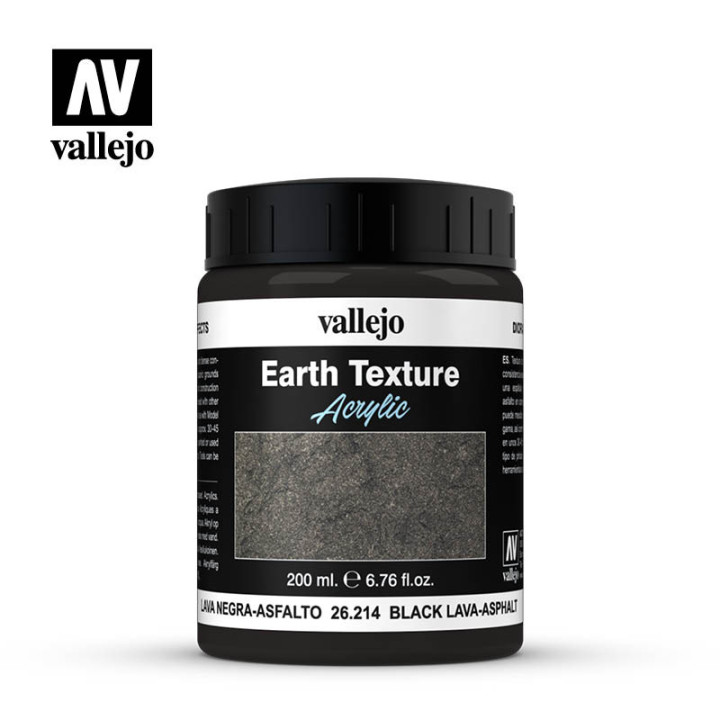 VALLEJO 26214 BLACK LAVA - ASPHALT EARTH TEXTURE 200ml