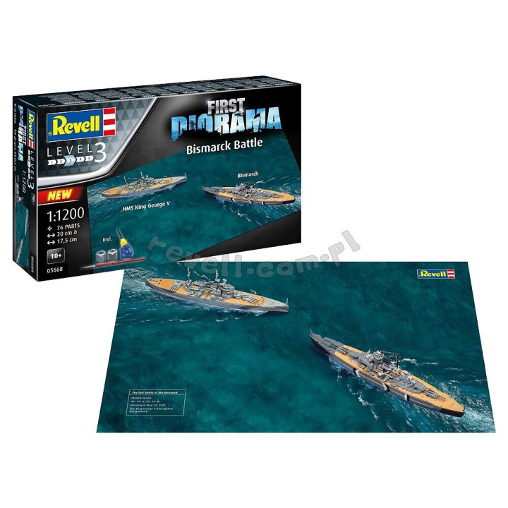 REVELL 1/1200 PRVNÍ SADA DIORÁMAT BITVA U BISMARCKU (05668)