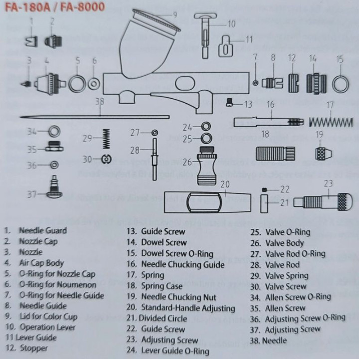 FINE-ART AEROGRAPH FA8000 / 0,2 / 0,3 / 0,5 mm