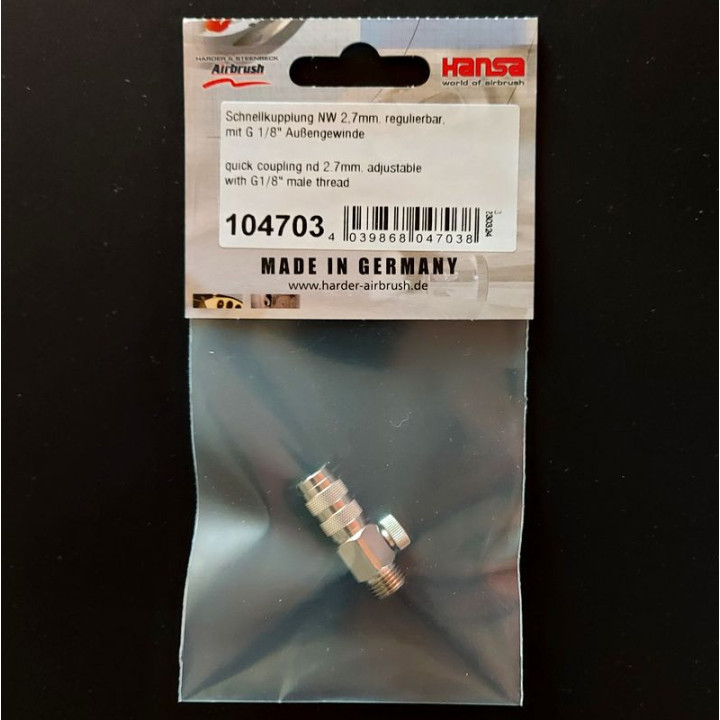 VYSOKORYCHLOSTNÍ KONEKTOR HARDER & STEENBECK (104703) 2,7 mm / G 1/8" - NĚMECKO