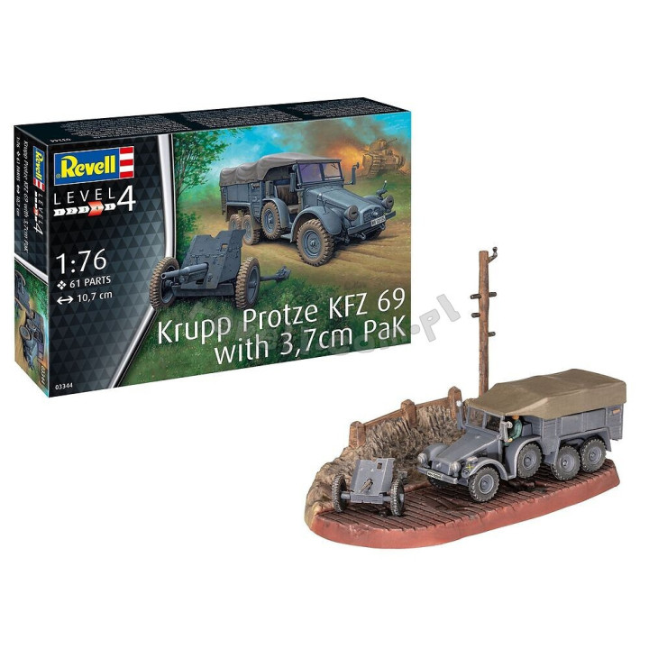 REVELL 1/76 KRUPP PROTZE KFZ 69 with     3,7cm (03344)