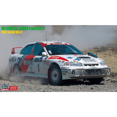 HASEGAWA 1/24 MITSUBISHI LANCER          EVOLUTION IV 1997 SAFARI RALLY  (20395)