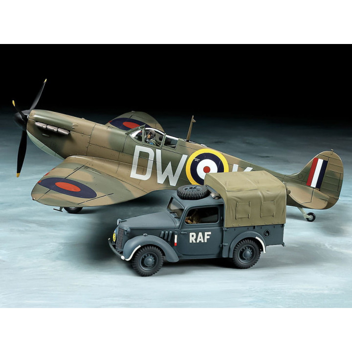 TAMIYA 1/48 SUPERMARINE SPITFIRE Mk.I &  LIGHT UTILITY CAR 10HP (25211)