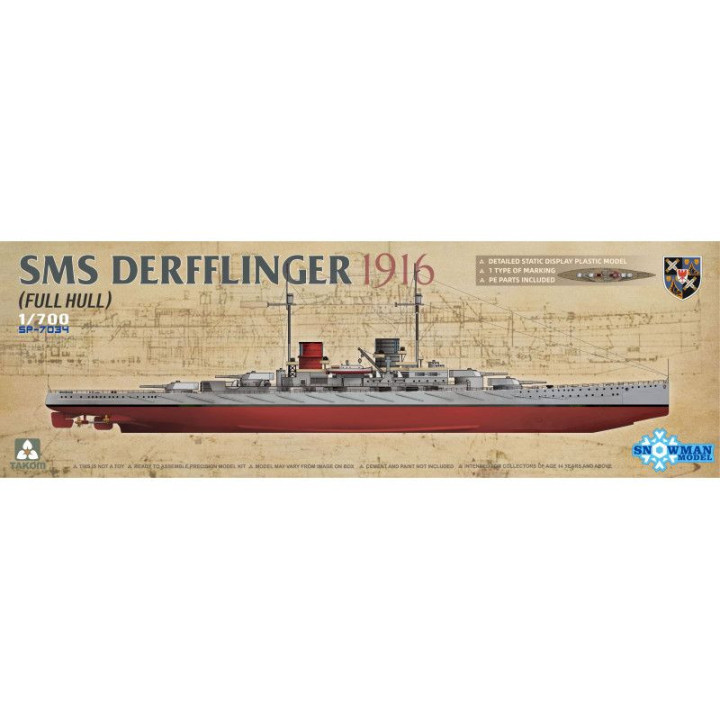 TAKOM 1/700 SMS DERFFLINGER 1916 FULL    HULL (7034)