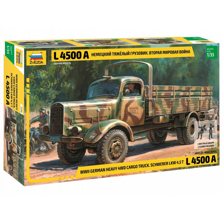 ZVEZDA 1/35 NĚM. TĚŽKÝ NÁKLADNÍ AUTOMOBIL L4500A (3596)