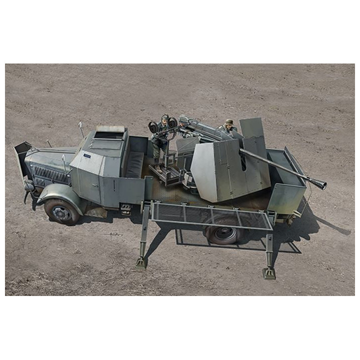 TRUMPETER 1/35 MERCEDES - BENZ L4500A    MIT 5cm FLAK41 II (09594)