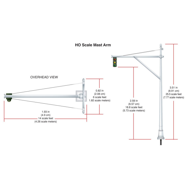 WOODLAND WJP5653 H0 SIGNAL ON MASS ( 4 pieces )