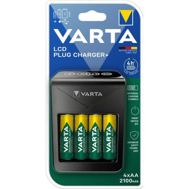 VARTA ŁADOWARKA LCD PLUS 57687 + 4       x akumulator AA 1,2V/2100 mAh