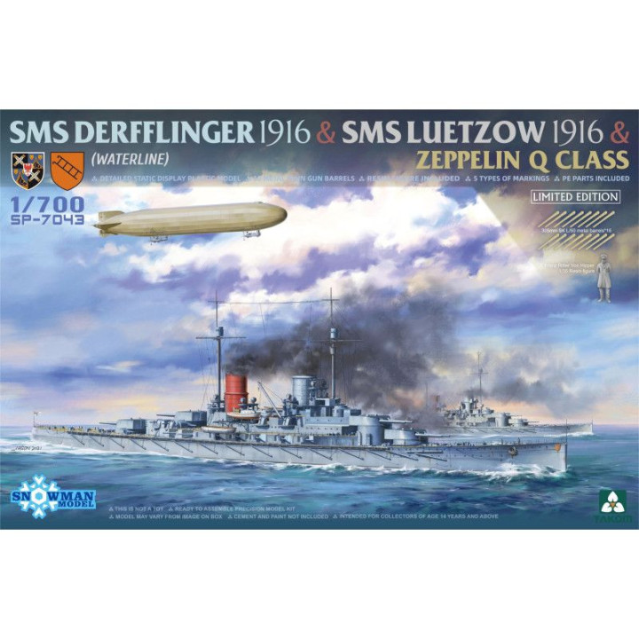 TAKOM 1/700 SMS DERFFLINGER 1916 + SMS   LUETZOW 1916 & ZEPPELIN Q CLASS (TAKSP-7043)