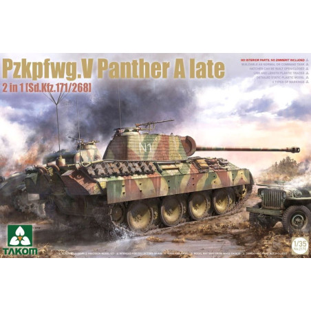 TAKOM 1/35 PZKPFWG. V PANTHER A LATE 2 in 1 / SD.KFZ. 171/268 (TAK2176)