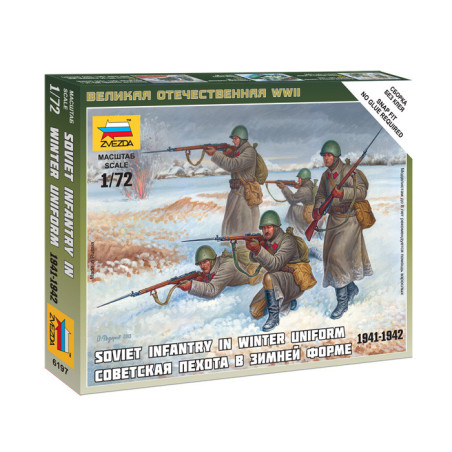 ZVEZDA 1/72 SOVĚTSKÁ PĚCHOTA V ZIMNÍ UNIFORMĚ (6197)
