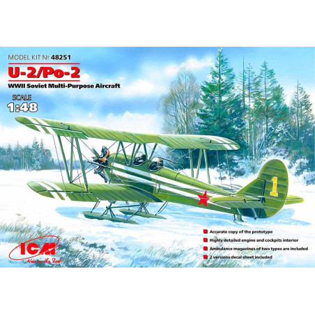 ICM 1/48 U-2/PO-2 Sovětské víceúčelové letadlo z druhé světové války (48251)