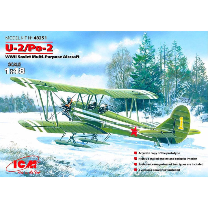 ICM 1/48 U-2/PO-2 Sovětské víceúčelové letadlo z druhé světové války (48251)
