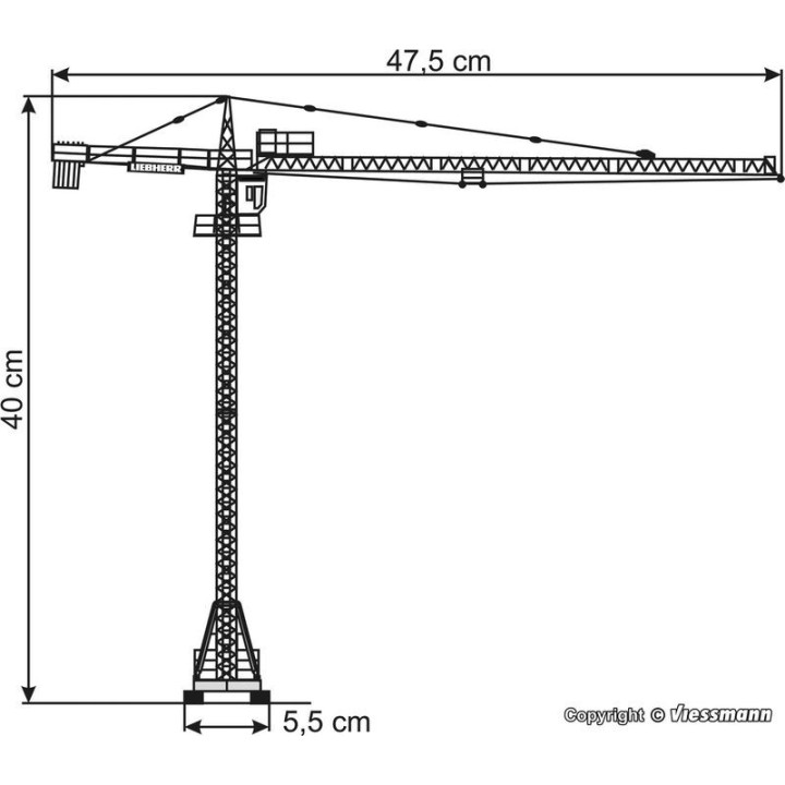 KIBRI 10202 H0 Żuraw wieżowy LIEBHERR