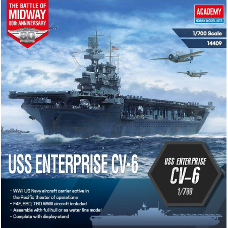 ACADEMY 1/700 USS ENTERPRISE CV-6 BATTLE OF MIDWAY (14409)
