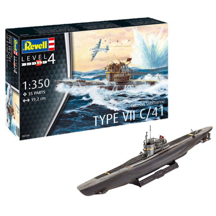 REVELL 1/350 GERMAN SUBMARINE TYPE VIIC/41 (05154)