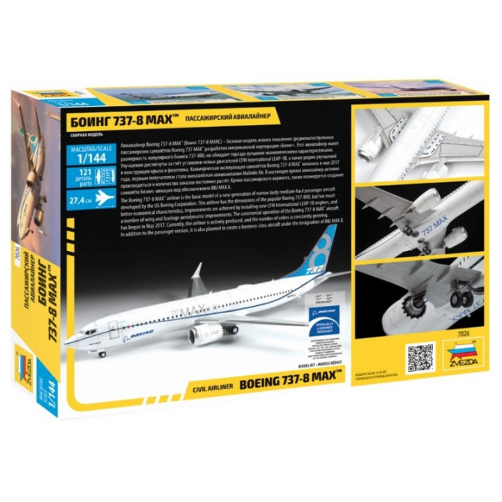 ZVEZDA 1/144 BOEING 737-8 MAX (7026)