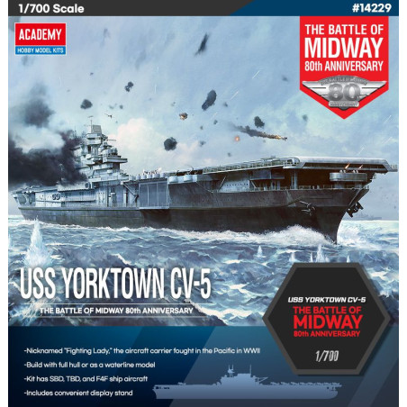 ACADEMY 1/700 USS YORKTOWN CV-5 (14229)  Beatle of Midway