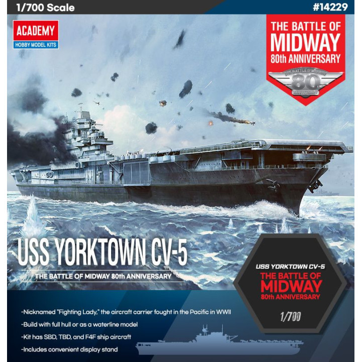 ACADEMY 1/700 USS YORKTOWN CV-5 (14229)  Beatle of Midway