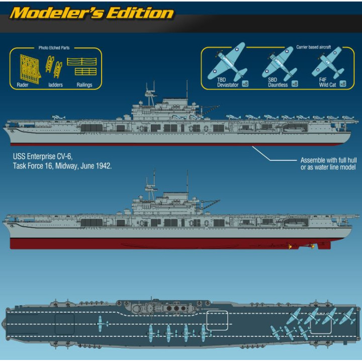 ACADEMY 1/700 CV-6 ENTERPRISE (14224)    Limited Edition