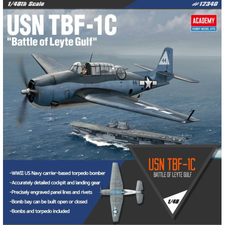 ACADEMY 1/48 USN TBF-1C BEATLE OF LEYTE  GULF (12340)