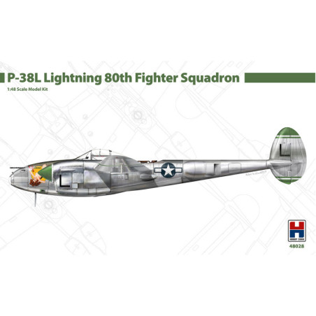 HOBBY 2000 1/48 P-38L LIGHTNING 80th     (48028) FIGHTER SQUADRON