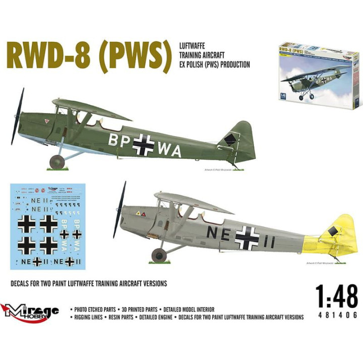 MIRAGE HOBBY 1/48 RWD-8 PWS (481406)     Edycja Limitowana