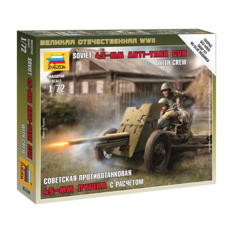 ZVEZDA 1/72 SOVĚTSKÉ PROTITANKOVÉ DĚLO 45mm (6112)