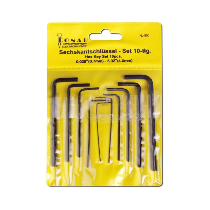 INCH IMBUS KEYS 0.028" - 5/32" set of 10 pieces (800) DONAU
