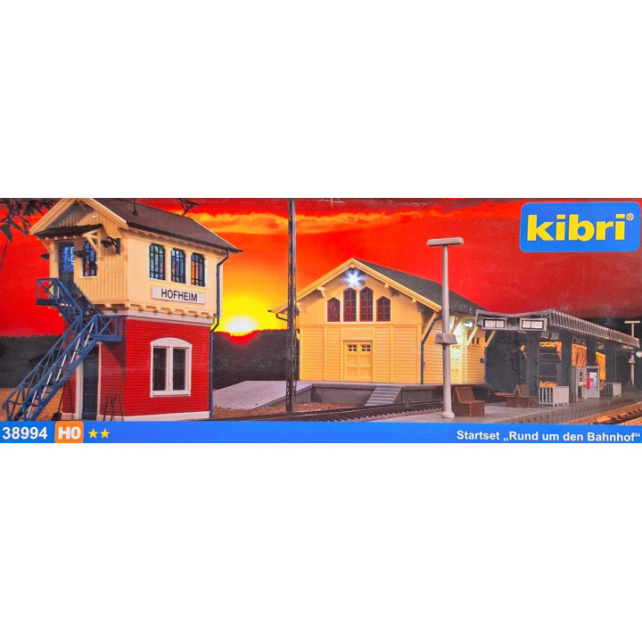 KIBRI 38994 H0 PERON / NASTAWNIA /       MAGAZYN - zestaw dworcowy