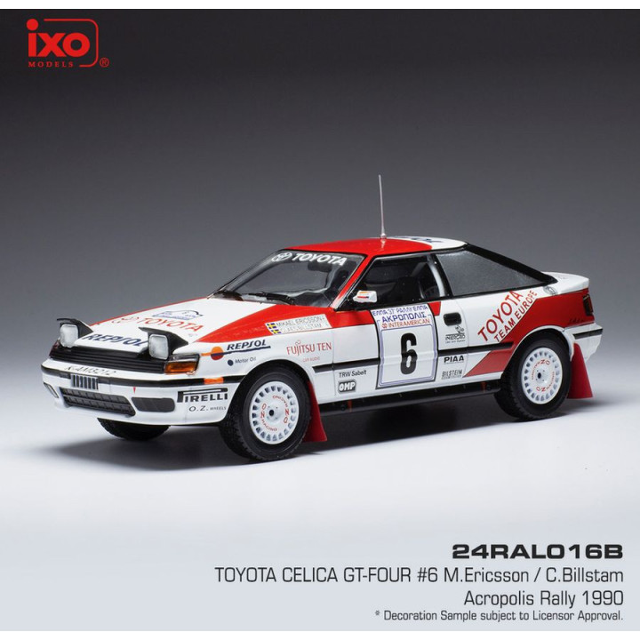 IXO 1/24 TOYOTA CELICA GT-FOUR No.6 (016B) M.Ericsson / C.Billstam 1990 RALLYE WM / ACROPOLIS