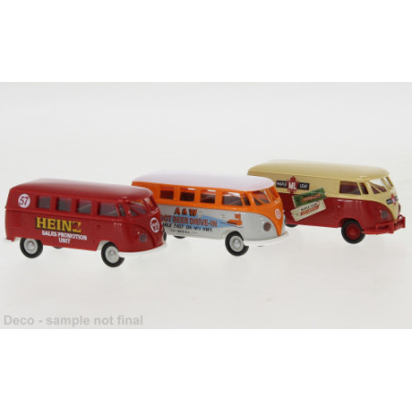 BREKINA 1/87 VW BUS 1960 rok - zestaw 3  sztuki (90495)