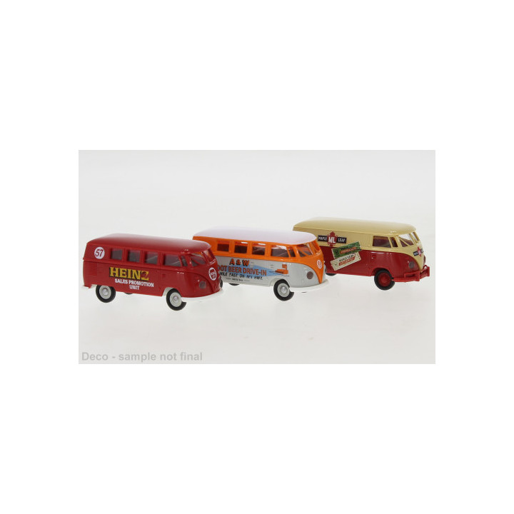 BREKINA 1/87 VW BUS 1960 rok - zestaw 3  sztuki (90495)