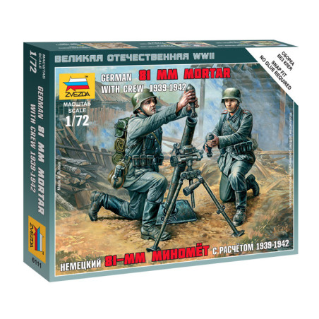 ZVEZDA 1/72 NĚMECKÝ 81-mm minomet s kostrou (6111)