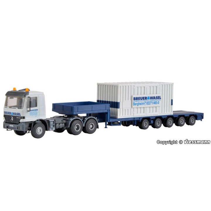 KIBRI 13057 H0 MERCEDES ACTROS S PŘÍVĚSEM + JEŘÁBOVÉ DÍLY
