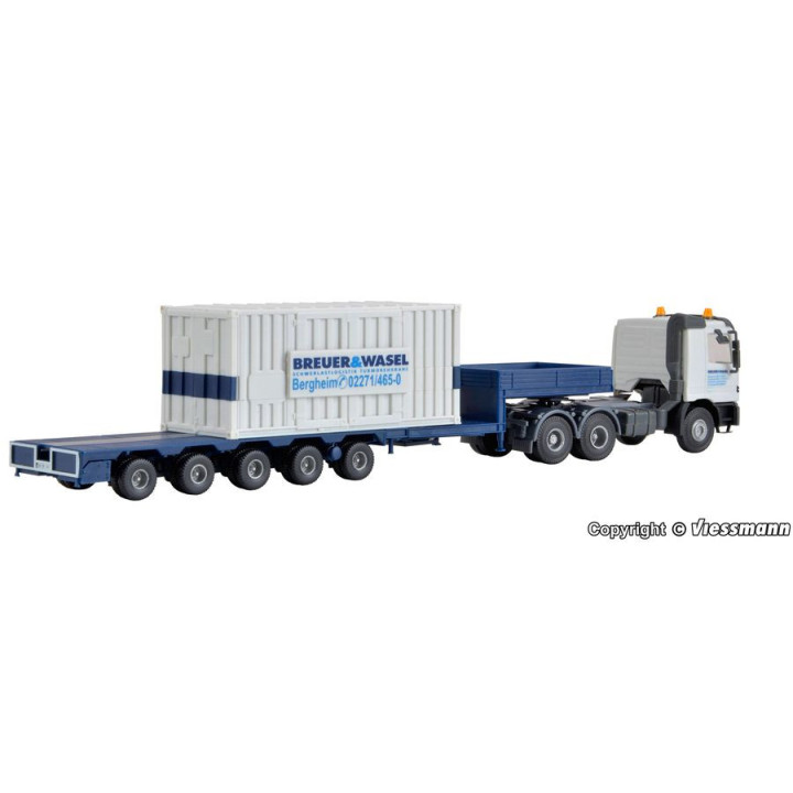 KIBRI 13057 H0 MERCEDES ACTROS WITH TRAILER + CRANE PARTS