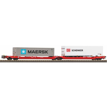 PIKO 24619 WAGON TOWAROWY - KONTENER     MAERSK + DB SCHENKER ep.VI