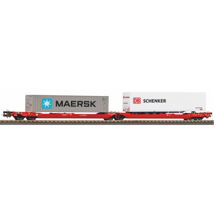 PIKO 24619 WAGON TOWAROWY - KONTENER     MAERSK + DB SCHENKER ep.VI