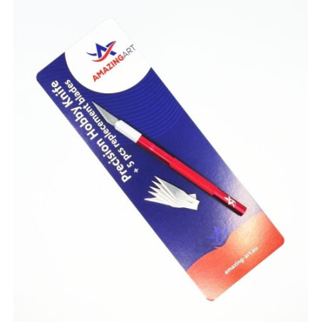 AMAZING ART MODELING SCALPEL + 5 BLADES RED (17423)