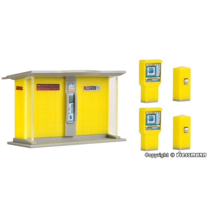 VOLLMER 43777 H0 DHL PACKBOX - poštovní schránky + prodejní automat
