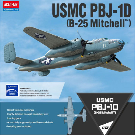 ACADEMY 1/48 USMC NORTH AMERICAN PBJ-1D  (B-25 MITCHELL) (12334)