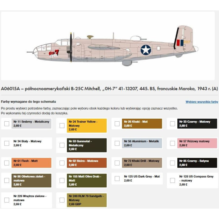 AIRFIX 1/72 NORTH AMERICAN B-25C/D       MITCHELL (06015A)