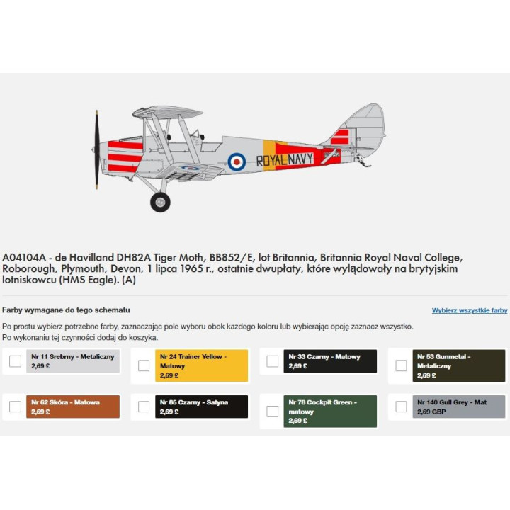 AIRFIX 1/48 DE HAVILLAND DH TIGER MOTH (04104A)