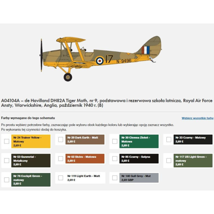 AIRFIX 1/48 DE HAVILLAND DH TIGER MOTH (04104A)