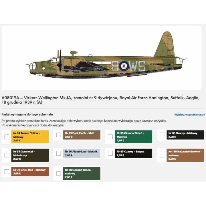 AIRFIX 1/72 VICKERS WELIINGTON MkIA/C (08019A)