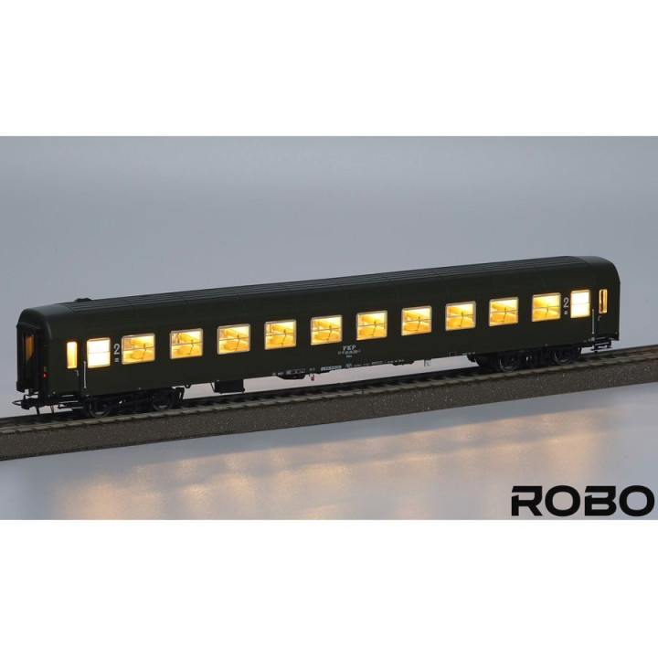 ROBO 222091 PASSENGER WAGON 2 cl. PKP 111Ay ep.Va station Warszawa Szczęśliwice (with lighting 2.0)