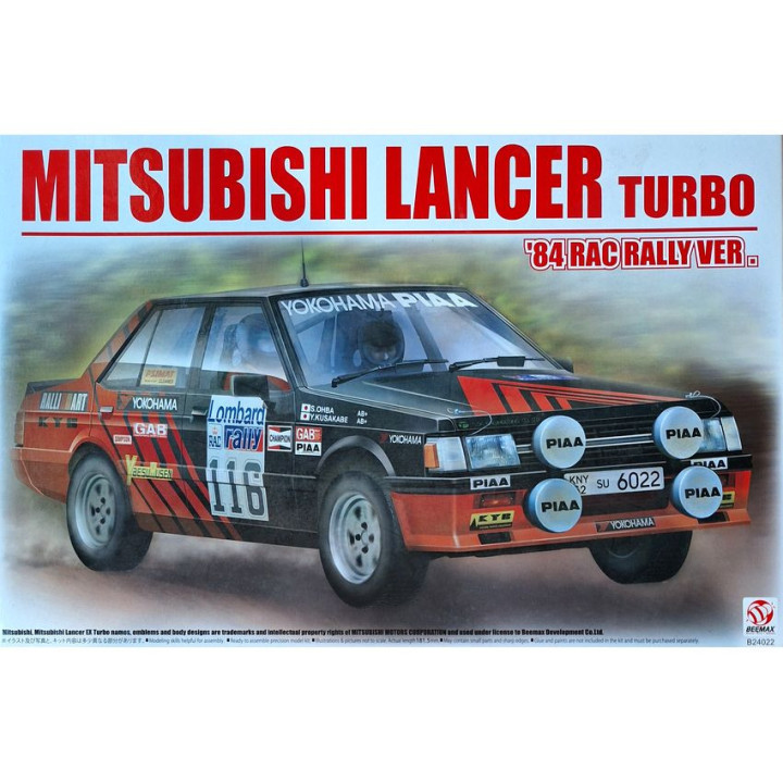 BEEMAX 1/24 MITSUBISHI LANCER TURBO 84 RAC (24022)
